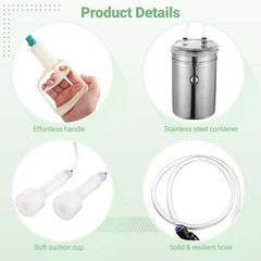 Manual Milking Machine, 2L Effort-Saving Goat Milking Device, Sheep Cow Hand Vac