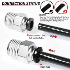 Air Line Tubing Kits 1/4” OD 33ft Nylon Hose 1/4” NPT Push to Connect Fittings
