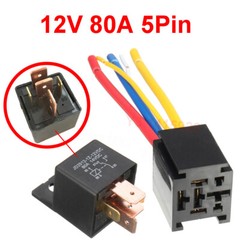 12V 80A 5Pin DC AMP SPDT Car Relays + Socket Car Starter Auto Relay Universal