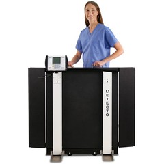 Detecto 6560 Portable Wheelchair Scale with Column 1000lb x 0.2lb BMI AC Adapter