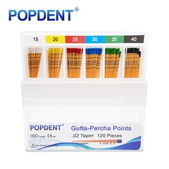 POPDENT Dental Endo Gutta Percha Points Root Canal Taper .02/.04/.06 #15-#40