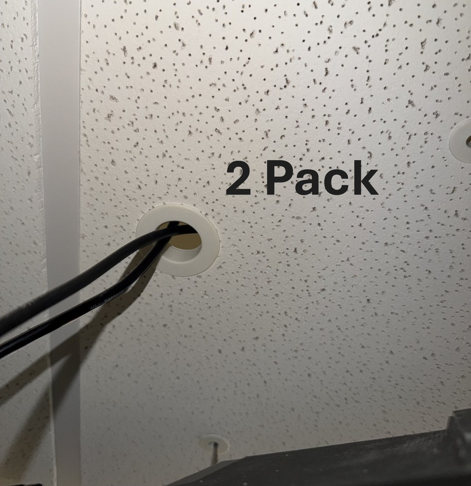 Ceiling Grid Cable Pass Through Grommet 2 Pack – Low Voltage AV Insert-Paintable