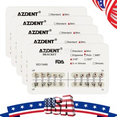 AZ Dental Orthodontic Metal Bracket Braces Mini Roth.018 3 4 5 Hooks More Choice
