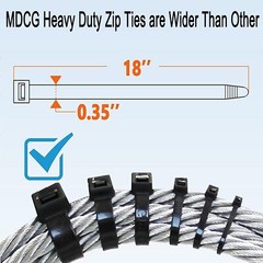 18 Inch Black Zip Ties Heavy Duty 50 Pack 250 Lbs Ultra Exclusive Strong Plastic