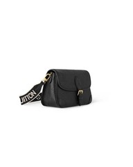Louis Vuitton Black Embossed Monogram Shoulder Bag, Buckle, Strap, Pockets