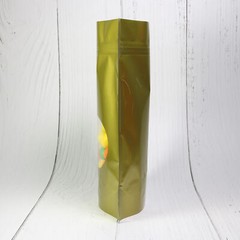 Smell-Proof Glossy Gold Stand-Up Zip Seal Pouch w/ Window in Many QTY (6.3×8.7″)