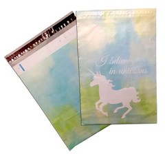 10″ x 13″ Pink and Blue Unicorn Poly Mailers -Designer Flat Shipping Mailer Bags