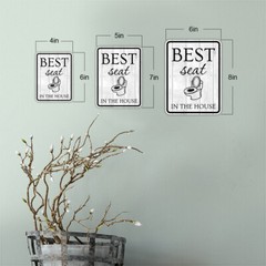 Portrait Round Plus Best Seat In The House Wall or Door Sign