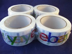 eBay Branded Logo Packing Tape 2″ x 75 Yds 4 Rolls NEW Primary Colors BOPP