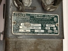 Sola,23-22-112-2,Type CVS-1 Constant Voltage Transformer 95-130×190-260V 120VA