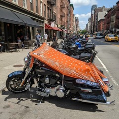 THIGHBRUSH® – NARANJA – Water Repellent Motorcycle Cover and Sunshade