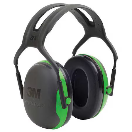 3M Peltor X1a Over-The-Head Ear Muffs, 22 Db, Peltor X1, Black/Green