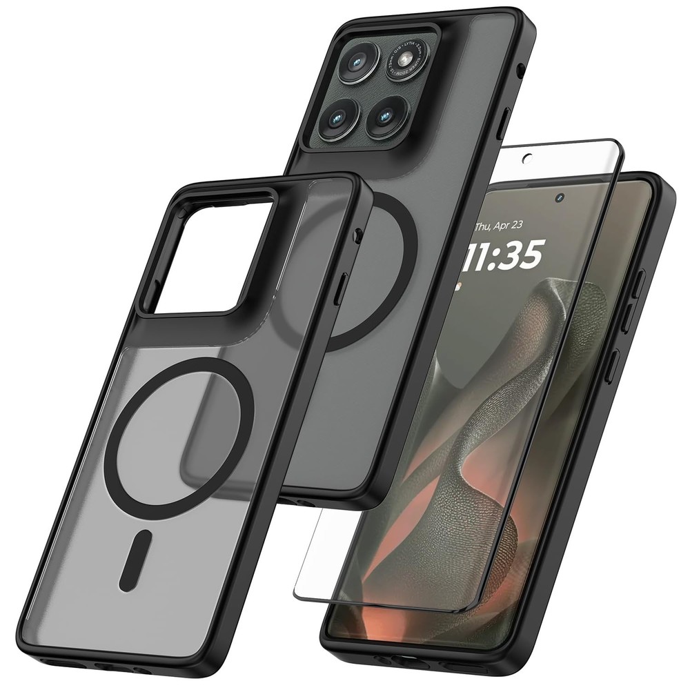 Magnetic for Motorola Edge 5G 2025 Case with Tempered Glass Screen Protector Mat