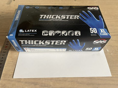 Thickster Ultra Thick Latex Exam Gloves, Blue, 14 mil, 50/Box ,XL X-LARGE