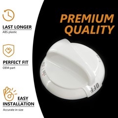 GYOFFULL WB03K10036 Thermostat Stove Knob White Replacement Part 1PC,