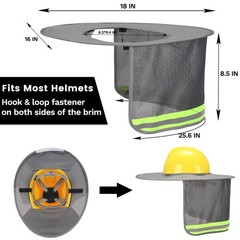 4 Pcs Hard Hat Sun Shade Full Brim Mesh Balaclava Neck Sun Protection 2 Pack