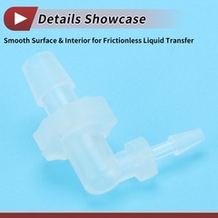 Plastic Hose Barb Fitting 1/16″ to 3/16″ Hose Barb Elbow L Fitting Clear 5 Pcs