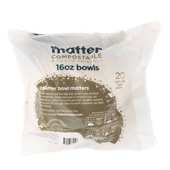 Matter Compostable Fiber Disposable Bowls – Natural – 16oz/20ct