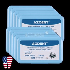 AZDENT 10X Dental Orthodontic Bondable Non-Conv Roth.022 1st Molar Buccal Tube