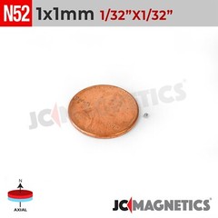 1mm x 1mm 1/32″x1/32″ N52 Strong Rare Earth Neodymium Tiny Magnet Discs 1x1mm