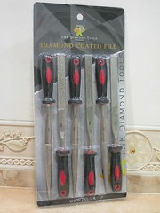 6 pcs 180mm ( 7″ inch ) Diamond coated FLAT & HALF ROUND glass files 3 GRIT SET