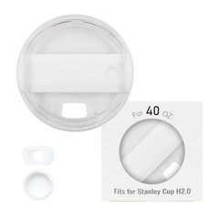 Themuseshome 40 OZ Tumbler Lid Replacement Fit 3.9in*3.9in, White,Transparent