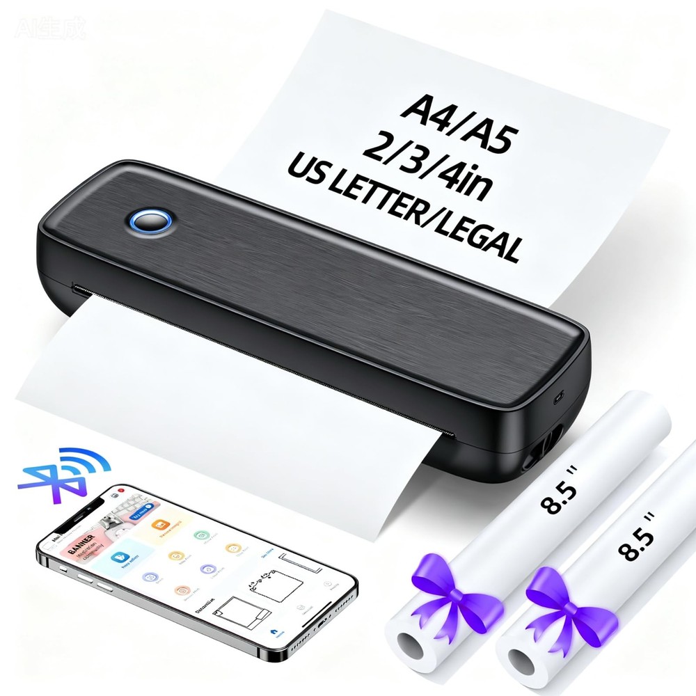 Kats Beypg Portable Inkless Printer Wireless Bluetooth Thermal Printer 4200Mah