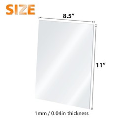 Clear Acrylic Sheets 20 Pack 8.5×11″ 0.04″ Thick Transparent Plastic for Crafts,