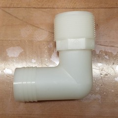Lot of 6, 1 1/2″ X 1 1/2″ 90 Degree Elbow,1-1/2 in. MPT,1-1/2 in Nylon Barb Hose