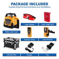 500m Self-leveling Red Laser Level 360 Rotating Rotary w/1.65M Tripod + 5M Staff