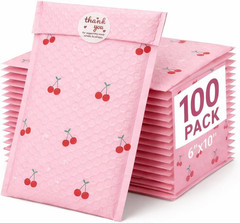 Cozymood 6X10 Inch Pink Poly Bubble Mailers 100 Pack,Waterproof Self Seal Adhesi
