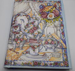 Blank Book Journal Rhapsody LTD English Tea Spiral Spring Floral 8.5″x6″ Gift
