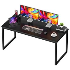 Computer Desk 55″ Large Laptop PC Study Writing Table Simple Office Desk Black