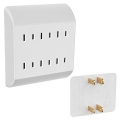 2-Prong 6-Outlet Extender, Multi Plug Outlet with 6 Electrical Outlets White