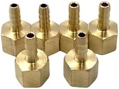 6 Pcs 1/8″ NPT Female x 1/8″ Barb Brass Hose to Pipe Adapter,1/8″ FNPT to Barb H