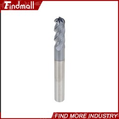 5Pcs Carbide End Mill 1/4″ 4 Flute Ball Nose 2-1/2″ Overall Length -TIALN COATE