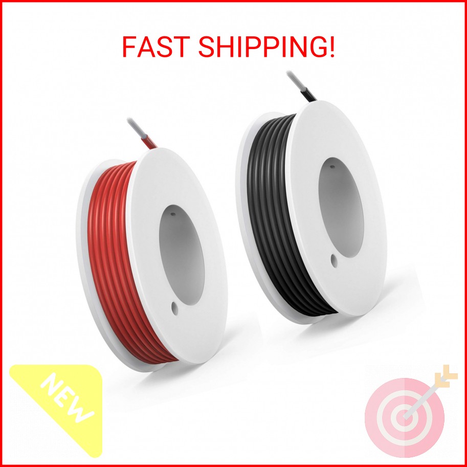 24 awg Silicone Electrical Wire Cable 2 Colors (30ft Each) 24 Gauge Hookup Wires