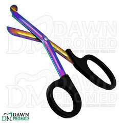 10 EMT Scissors 7.25″ Rainbow Blades with Black Handle Utility Shears German Gr
