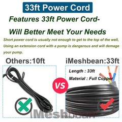 1HP 4″ Deep Well Submersible Pump 220V 37GPM 207FT Max 100ft Cord w/Control box