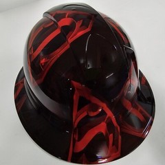 full brim hard hat custom hydro dipped IN CANDY APPLE RED SUPERMAN MAN OF STEEL