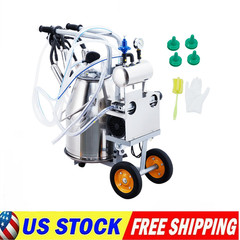 Portable Electric Cow Milking Machine Milking Equipment 25L 304 Stainless Steel