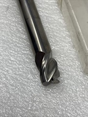 1/2” Hanita Carbide End Mill, 3 Flute, Extra Length, 6” OAL, .090” Radius, Neck