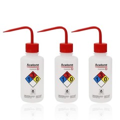 Acetone Narrow Mouth Wash Bottles, 3pcs of Vol.500ml, LDPE Material, WBA500-003