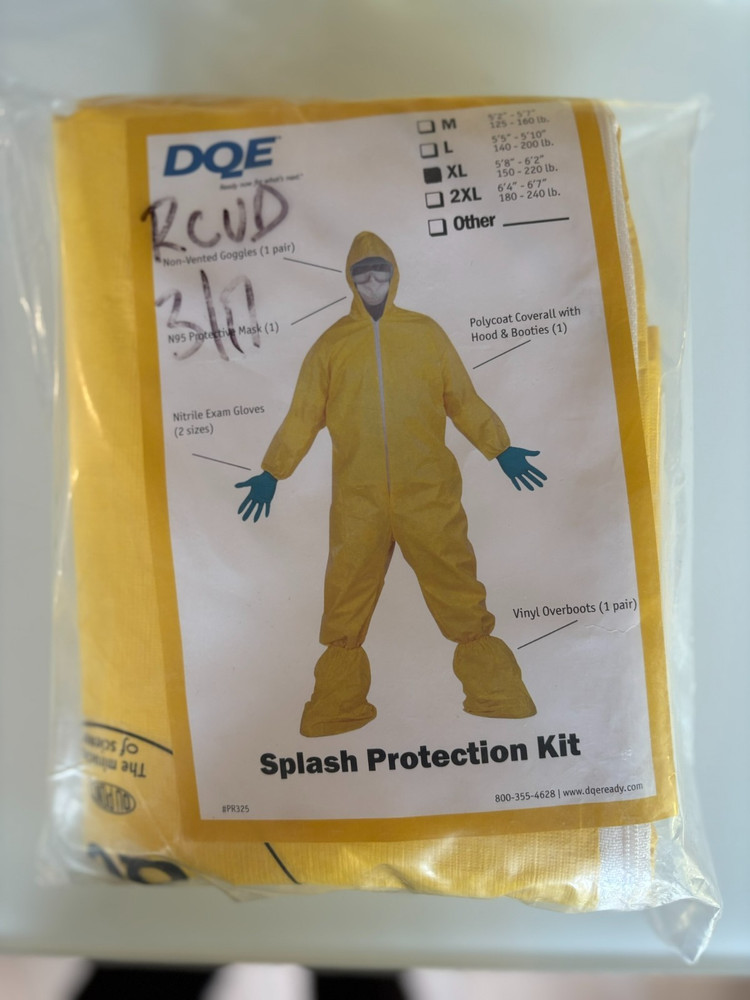 PPE Splash Protection Kit Yellow DQE (PR325)- NEW IN ORIGINAL PACKING