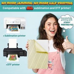 DTF Transfer Film, 50 Sheets 8.5″*11″ DTF Paper with Smart Printing Pad for A…