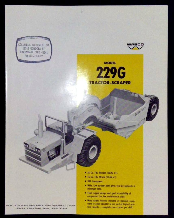 WABCO Model 229G Scraper Sales Brochure