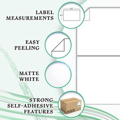 220-1100-4400 Shipping Label 8.5 x 5.5 Half Sheet 2 Per Sheet Self Adhesive USA