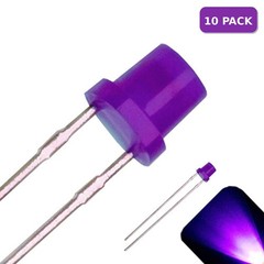 10 x LED 3mm UV / Purple Diffused Ultra Bright Flat Top Wide Angle LEDs Light