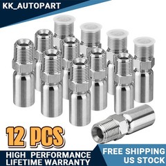 12 PCS 1/2″ NPTF Hydraulic Hose Fittings, 3/8″ I.D. Hose x 1/2″ NPTF Male Steel