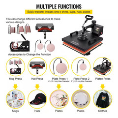 8-In-1 Heat Press 15 In. X15 In. Digital Transfer Sublimation Machine for T-Shir